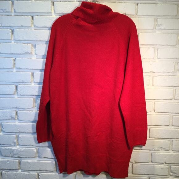 Ugly Christmas Sweater Reindeer Themed turtleneck tunic M - Picture 2 of 5